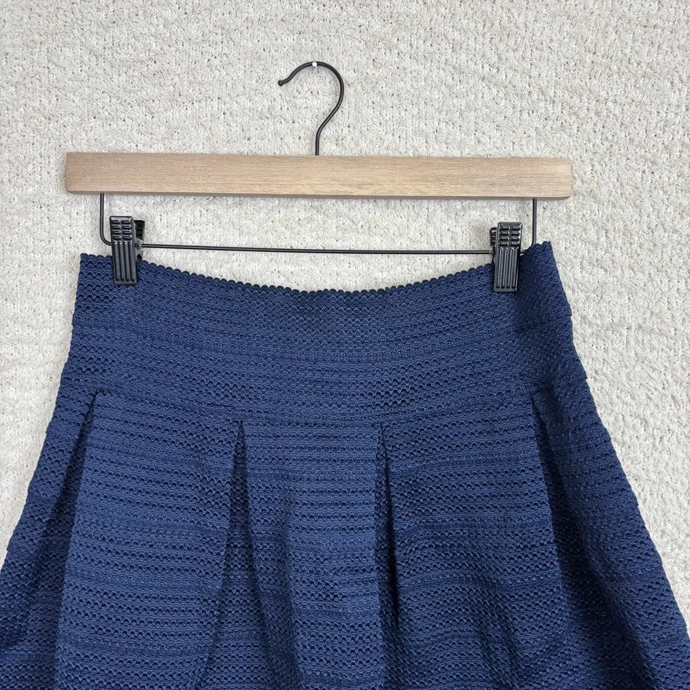 7th Avenue Skirt Womens Medium Blue Knit Pleated‎ Heavy Pull On Non Lined